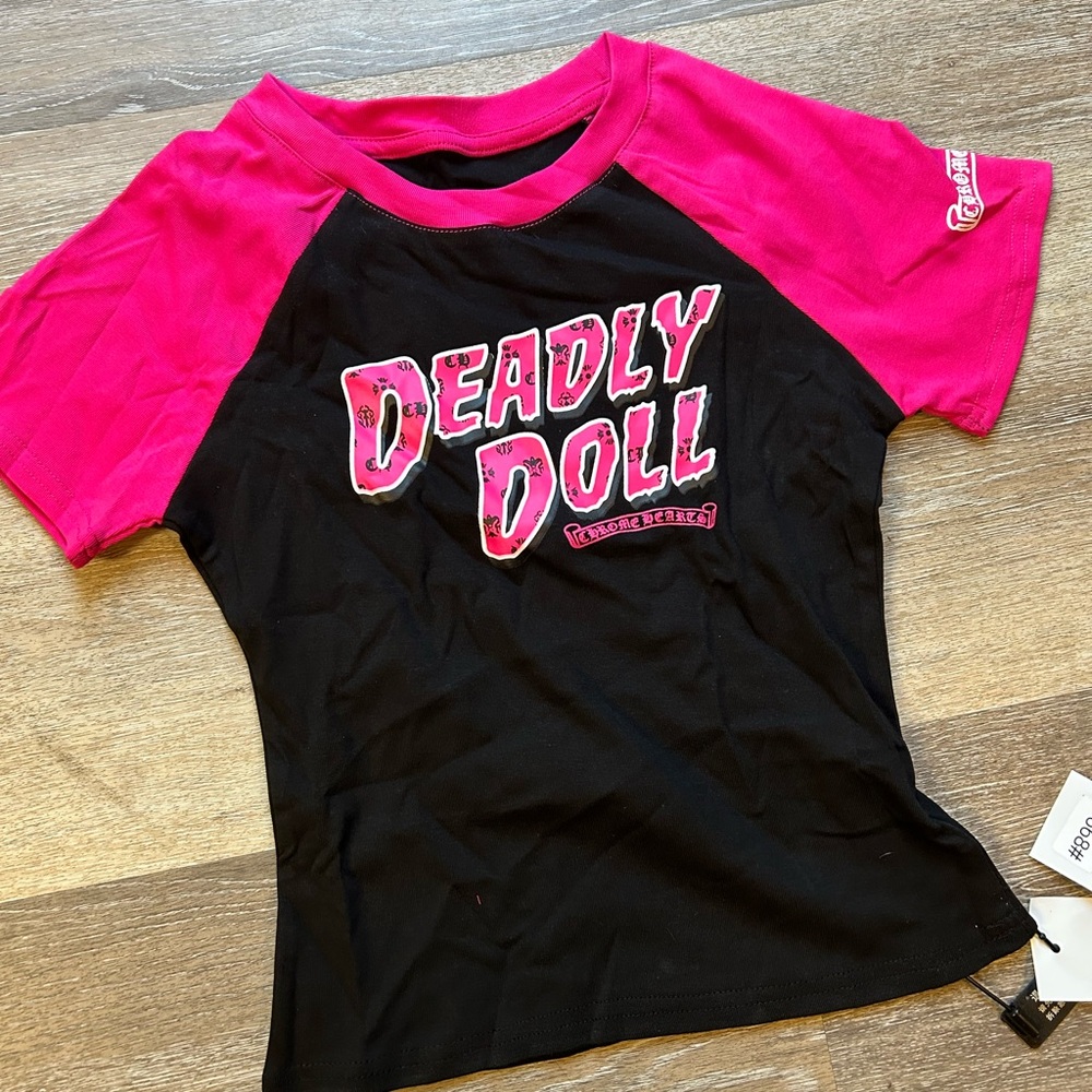 Deadly Doll Black and Pink Tee